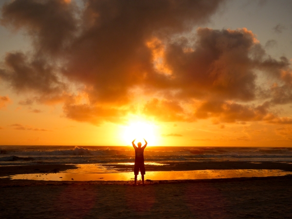 Enjoying a beautiful sunrise on Daytona Beach, jus...