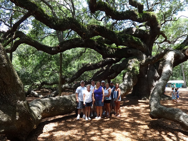 The gang standing in front of The Angel Oak tree i...