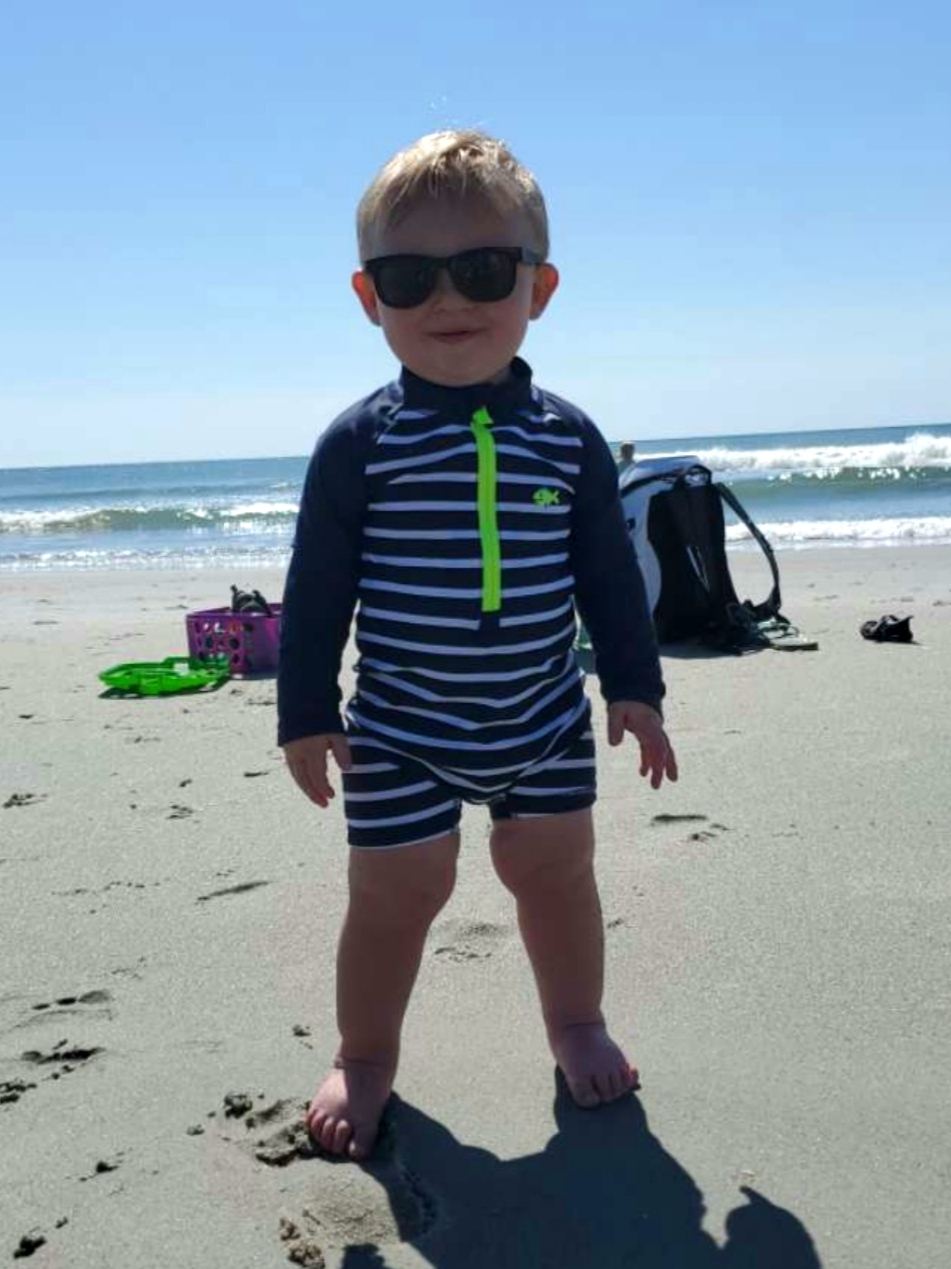 First beach vacation for this cool dude!...