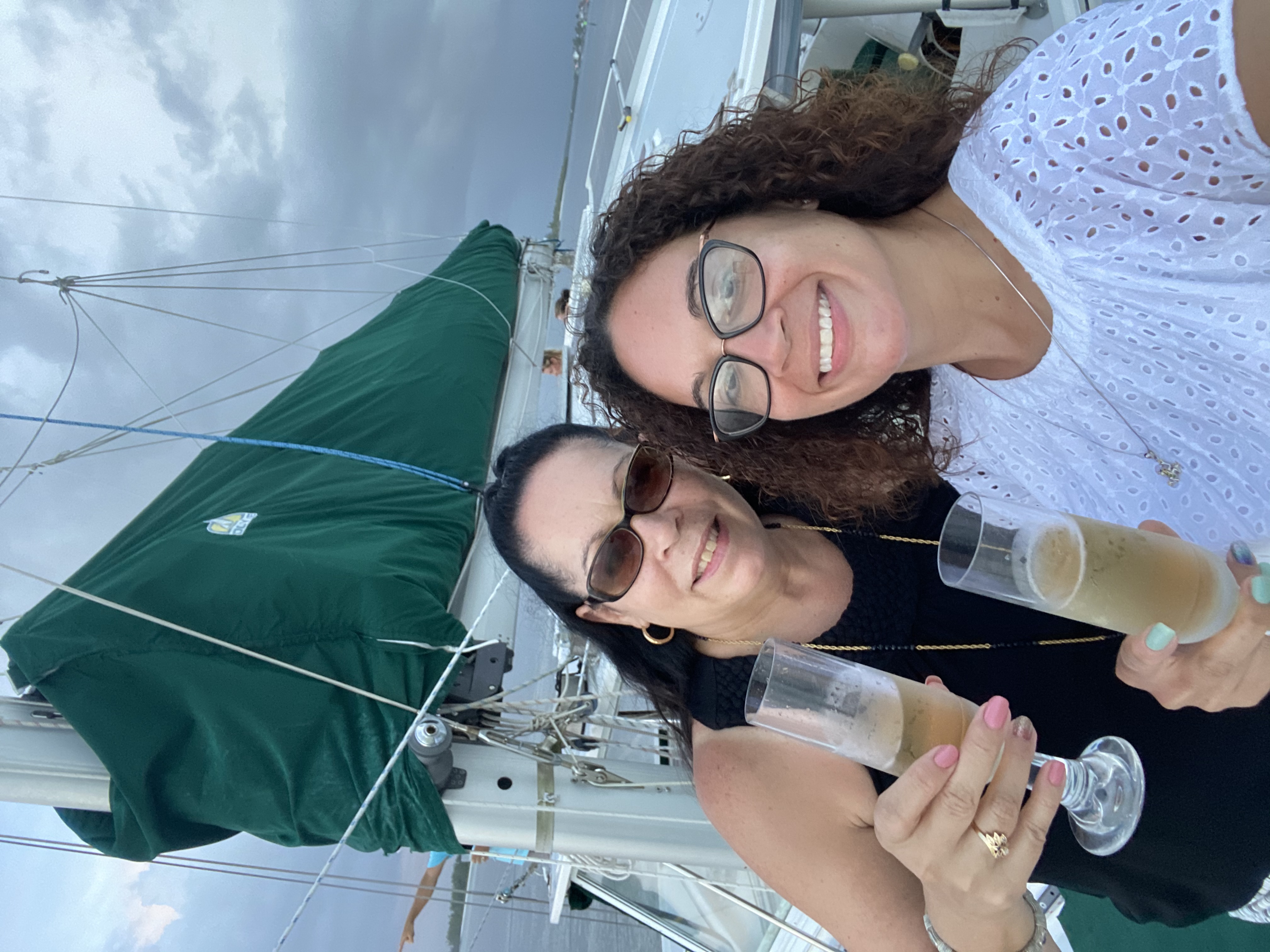 Me & mom enjoying the Sunset Champagne Cruise...