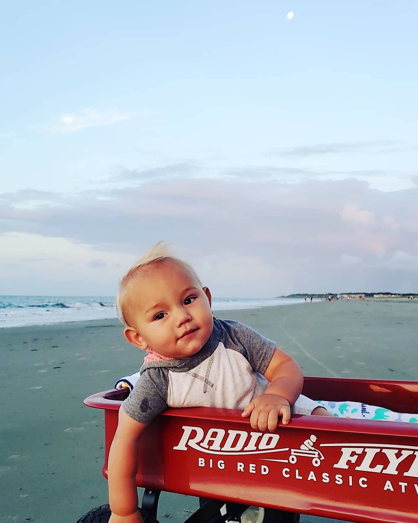 His very first beach sunrise....