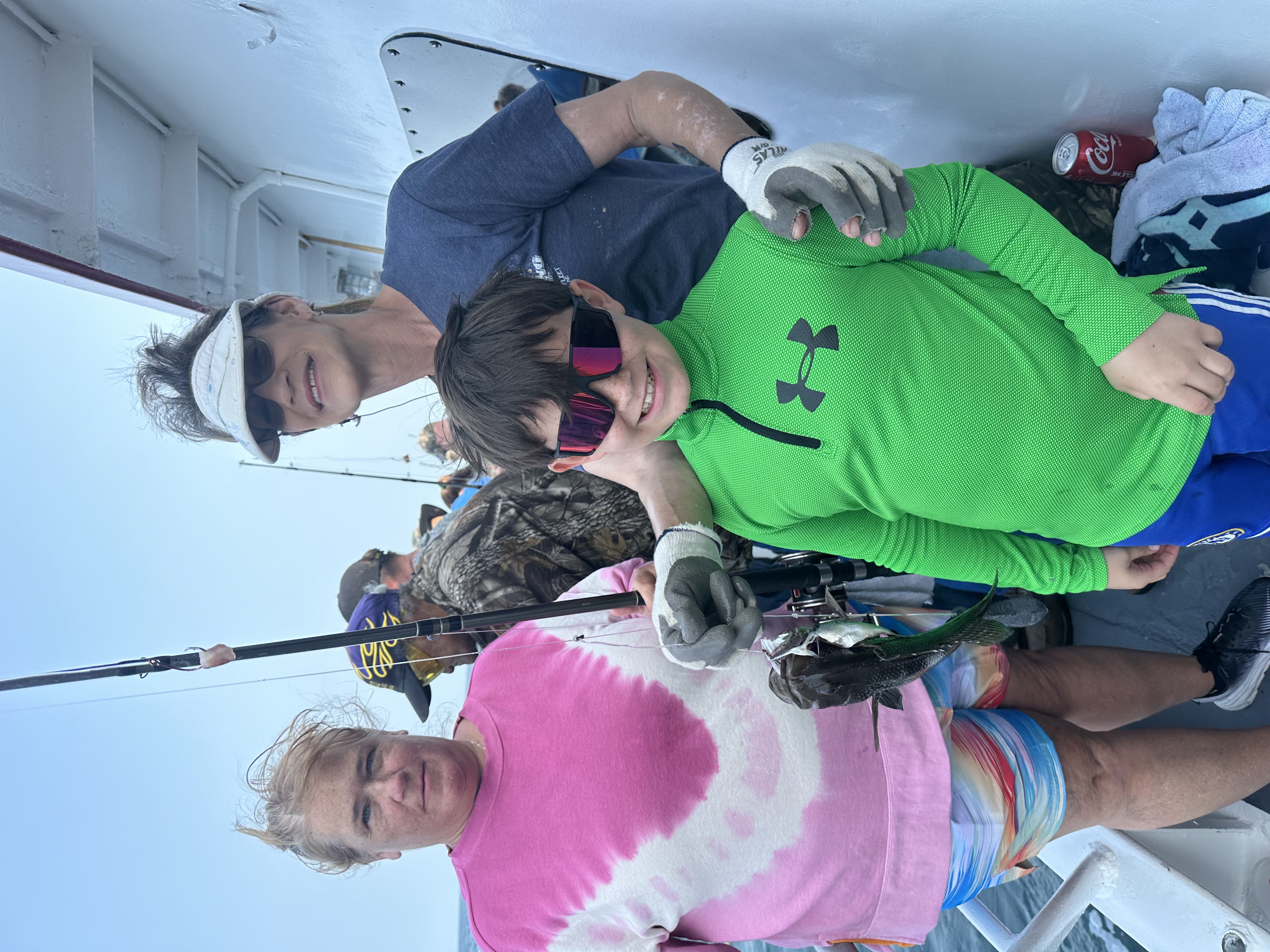Deep sea fishing for the first time for young Tyle...
