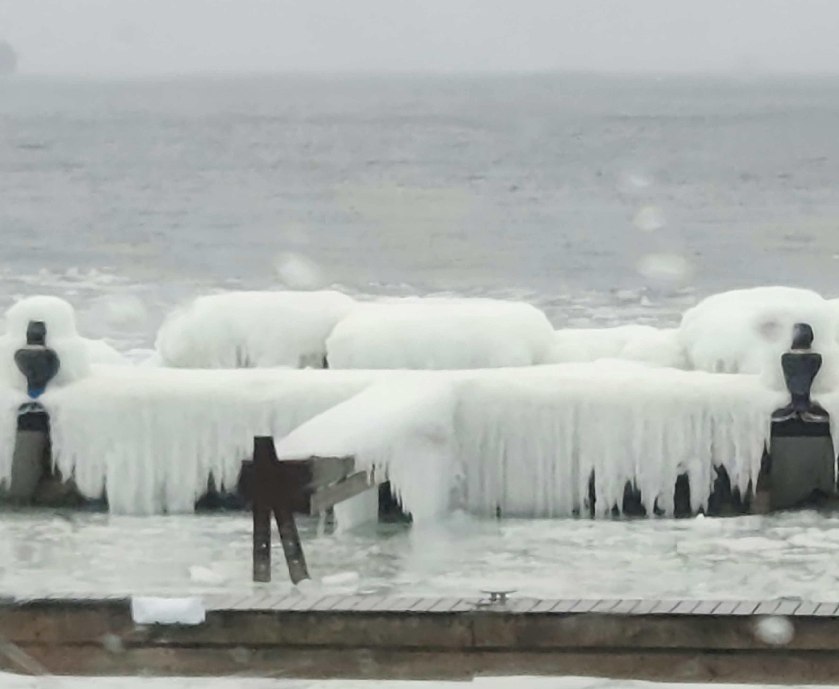 Bailey's Harbor Door County. Little Ice built up o...