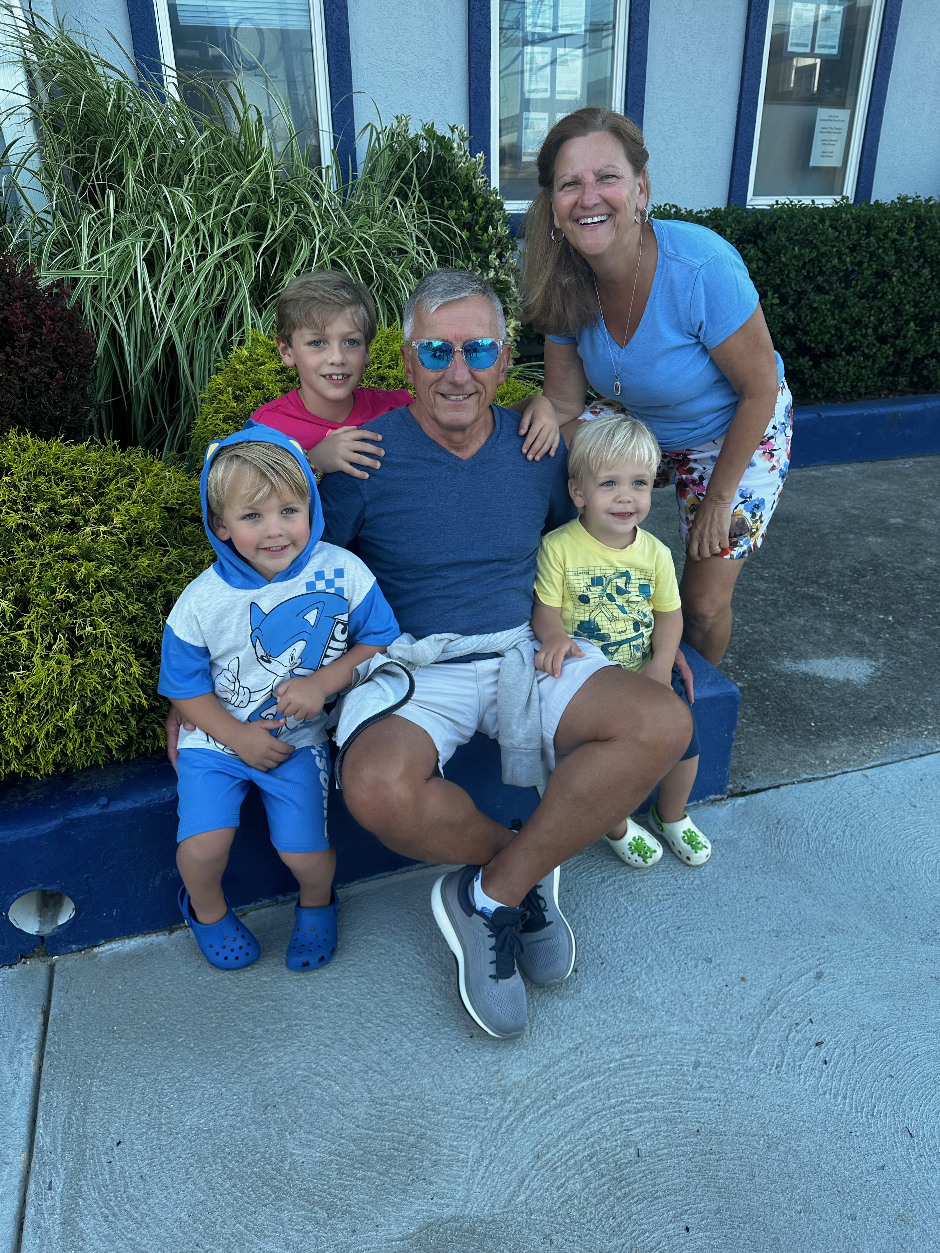 Proud grandparents with “The Grand Boys” on vacation in Ocean City, NJ.